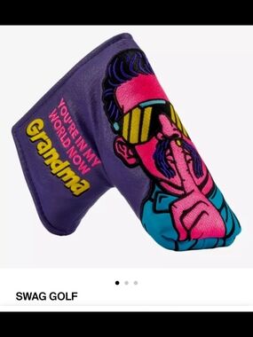Swag Golf Novelty Putter Cover in Purple with Neon Graphic